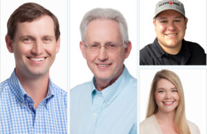 Clockwise from left: Jeff Marcussen, Chuck Hesselbein, Zack Harvey, and Teri Ringgold-Smith, all of Baldwin & Shell Construction Co. in Little Rock.