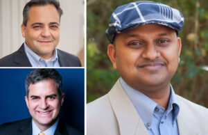 Clockwise from top left: Wayne Radke of Pulaski Technical College, Mihir of Arkansas Stater University, and Edward Serna of the University of Arkansas at Fort Smith.