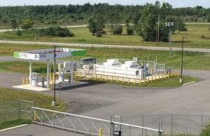 A natural gas filling station operated by American Natural Gas.