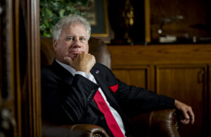 Johnny Allison of Home BancShares proves that he can sit still, at least momentarily, for a photographer...