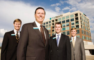 Reynie Rutledge with sons (from left) John Rutledge, Adam Rutledge, and Nathan Rutledge.