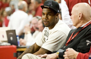 Darren McFadden in a return to Fayetteville, at Bud Walton Arena.