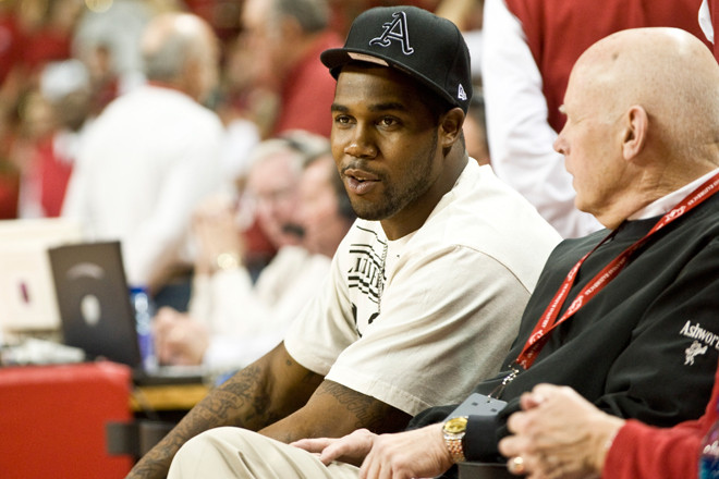 Darren McFadden in a return to Fayetteville, at Bud Walton Arena.