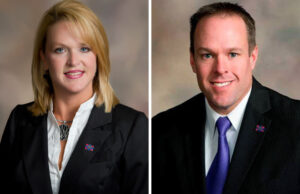 Donna Townsell and Eric King of Centennial Bank in Conway