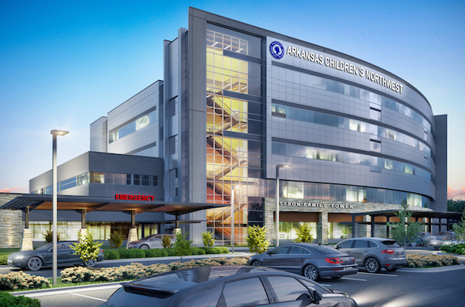 A rendering of the future Arkansas Children's Northwest hospital in Springdale