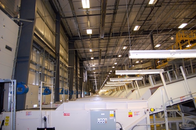 Inside the FedEx facility in Mabelvale.