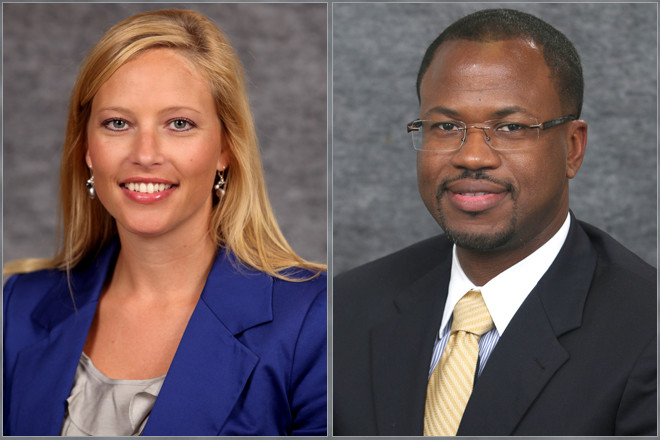 Arkansas Trucking Association President Shannon Newton and ATA 40 Under 40 Council Chairman Jeff Fleming.