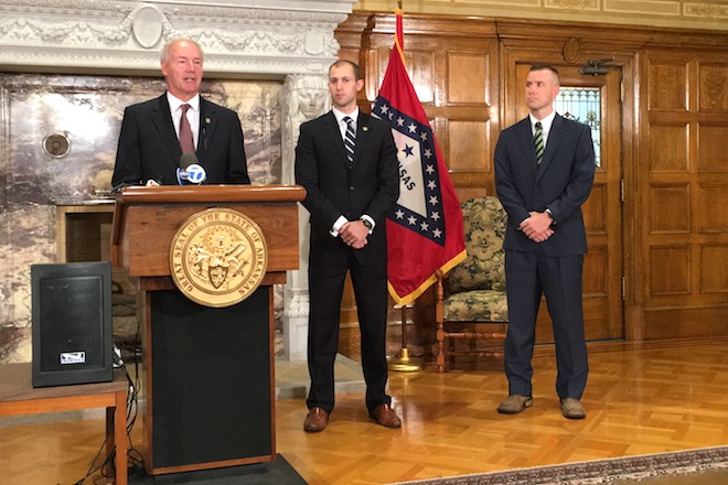 Asa Hutchinson, Mike Preston and Wes Ward.