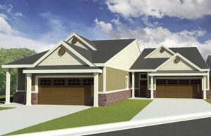 An architect's rendering of the townhomes at Osage Point in Fairfield Bay.