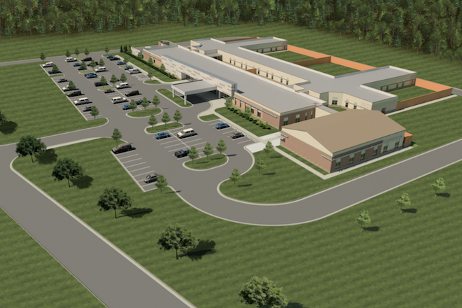 A rendering of the planned&nbsp;Acadia Healthcare facility under construction in Conway.