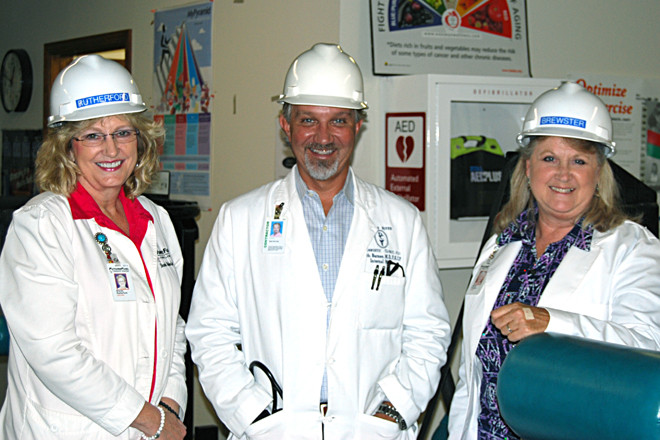 Pictured left to right: Brenda Rutherford, RN; Dr. Seth Barnes, Company Physician and Marsha Brewster, RN.
