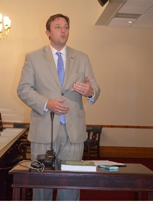 Speaker of the House Jeremy Gillam, R-Judsonia, speaks about the Tax Foundation's Monday release of "Arkansas: A Road Map for Tax Reform."