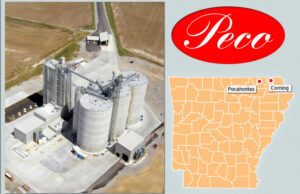 The Peco Foods feed mill in Corning opened in February supplying the company’s new poultry grower network.