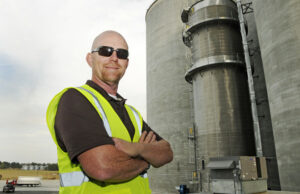 Duane Weems, Peco Foods manager at the new feed mill in Corning.