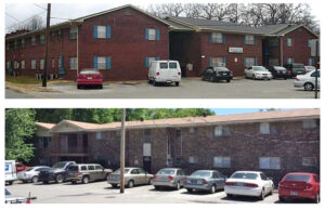 Tim Brisiel of Fayetteville, an eager investor in older complexes, bought the Colonial Arms (top) and Oakwood Place apartments recently for $5 million.