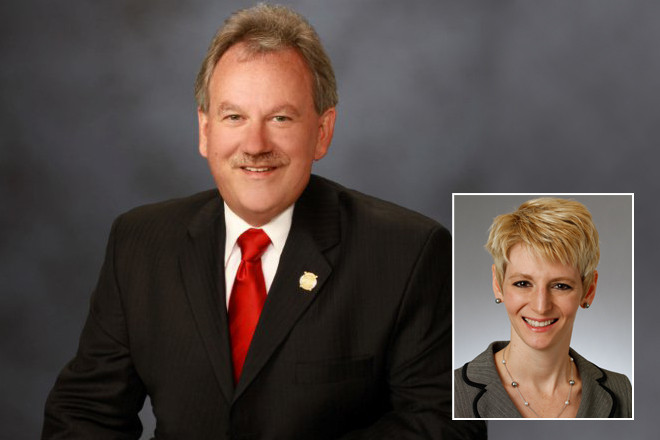 Dr. Kenneth A. Heiles and Dr. Natasha Bray (inset) left the Fort Smith osteopathic school, nearly a year before its proposed opening.