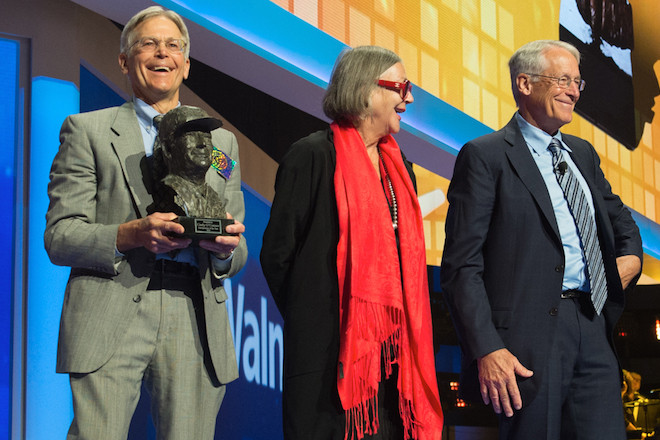 Jim Walton, from left, Alice Walton and Rob Walton at the annual Wal-Mart shareholders meeting on June 3.