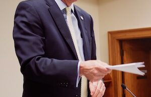 Gov. Asa Hutchinson, meeting with reporters last week ahead of the legislative session.
&nbsp;