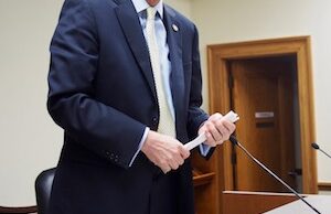 Gov. Asa Hutchinson during a legislative forum on Wednesday put on by the Arkansas Associated Press Managing Editors.