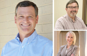 Clockwise from left: Michael Parker, Mike Meadors and Angi McDaniel of Nabholz