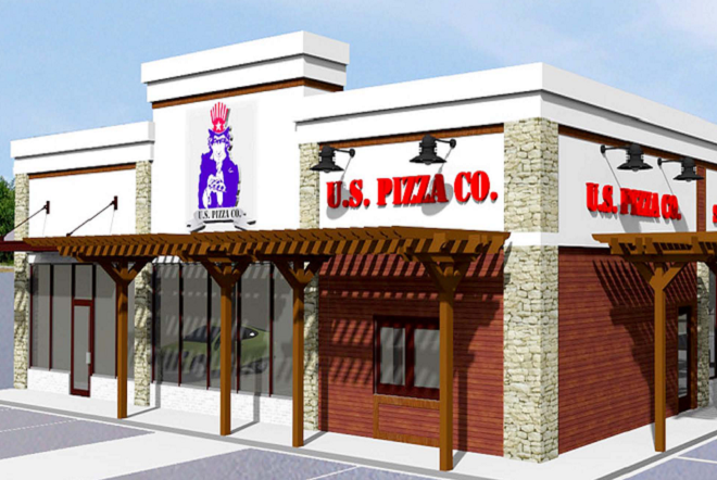 Rendering of the new U.S. Pizza Co. restaurant in Jonesboro
