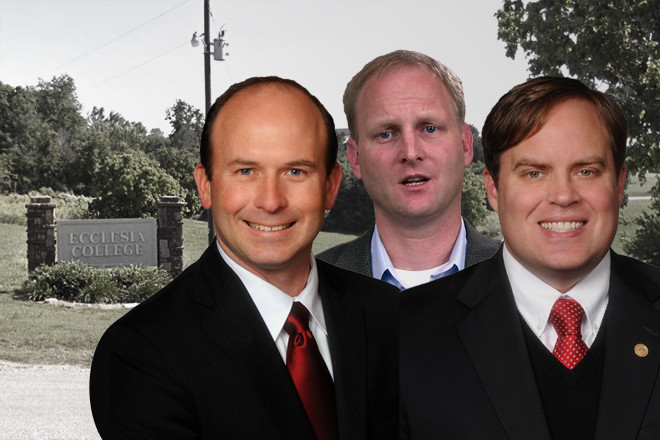 Former Rep. Micah Neal, Ecclesia College President Oren Paris III and former Sen. Jon Woods