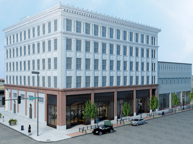 A rendering of improvements to the&nbsp;Hall and Davidson buildings at&nbsp;201-215 W. Capitol Ave.