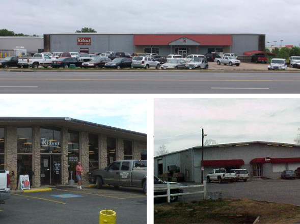 Clockwise from top: The Ridout locations in Conway, Benton, and Cabot.
