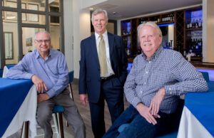 Anthony Taylor, left, Robert Zunick and&nbsp;Bob Kempkes of Taylor/Kempkes Architects in The Avenue, a new hotel and restaurant on Central Avenue in Hot Springs.