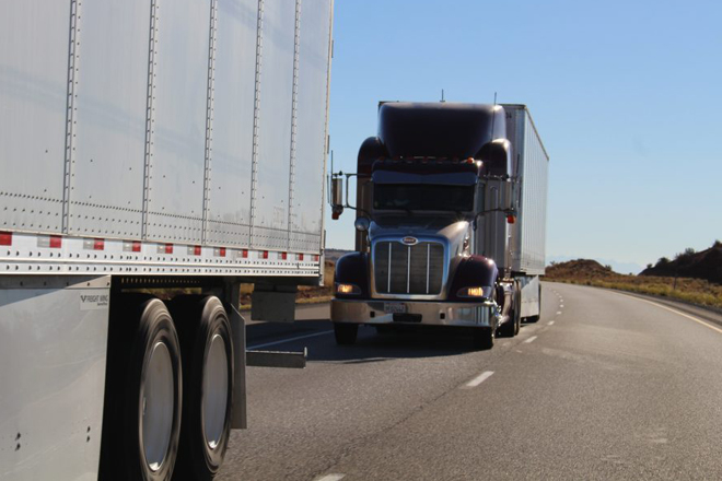 Peloton&rsquo;s truck platooning system uses Vehicle to Vehicle (V2V) communication to connect the braking and acceleration between the two trucks.