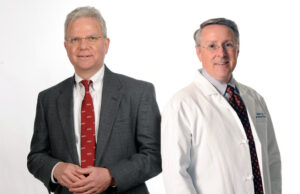 Dr. Stephen “Steppe” Mette, left, and Dr. Robert Hopkins Jr., both of the  University of Arkansas for Medical Sciences