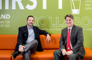 Bob Sanders of the Information Network of Arkansas, left, with Secretary of State Mark Martin, two leaders in e-government.