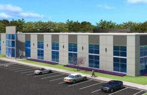 Rendering of the Rice Office Complex building in Bentonville being developed by CrossMar and leased by Sage Partners.