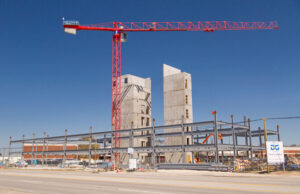 Construction of the $21 million 8W Center in Bentonville presented several challenges, including the timing of unloading materials.