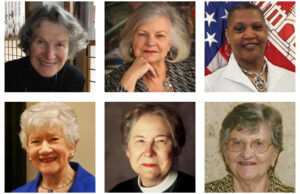 The Arkansas Women's Hall of Fame 2017 contemporary inductees, clockwise from top left: June Freeman, Ruth Hawkins, Brinda Jackson, Dorothy Stuck, Dr. Joanna Seibert and Pat Lile.