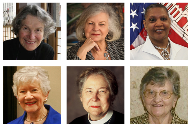 The Arkansas Women's Hall of Fame 2017 contemporary inductees, clockwise from top left: June Freeman, Ruth Hawkins, Brinda Jackson, Dorothy Stuck, Dr. Joanna Seibert and Pat Lile.