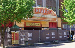 The Rialto Theater on Cedar Street, along with the old bus depot and McWilliams Building behind it, will be rebuilt into an art exhibition hall and artists’ living space in Phase 2 of the Murphy Arts Center project.