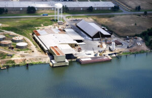 The Pine Bluff-Jefferson County Port Authority's harbor district includes this river terminal, operated by Kinder Morgan.