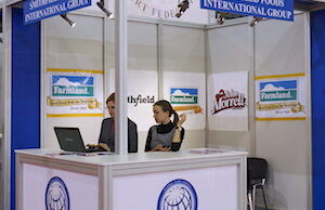 A Smithfield Foods booth at the International Food & Drinks Exhibition in Moscow in 2011.