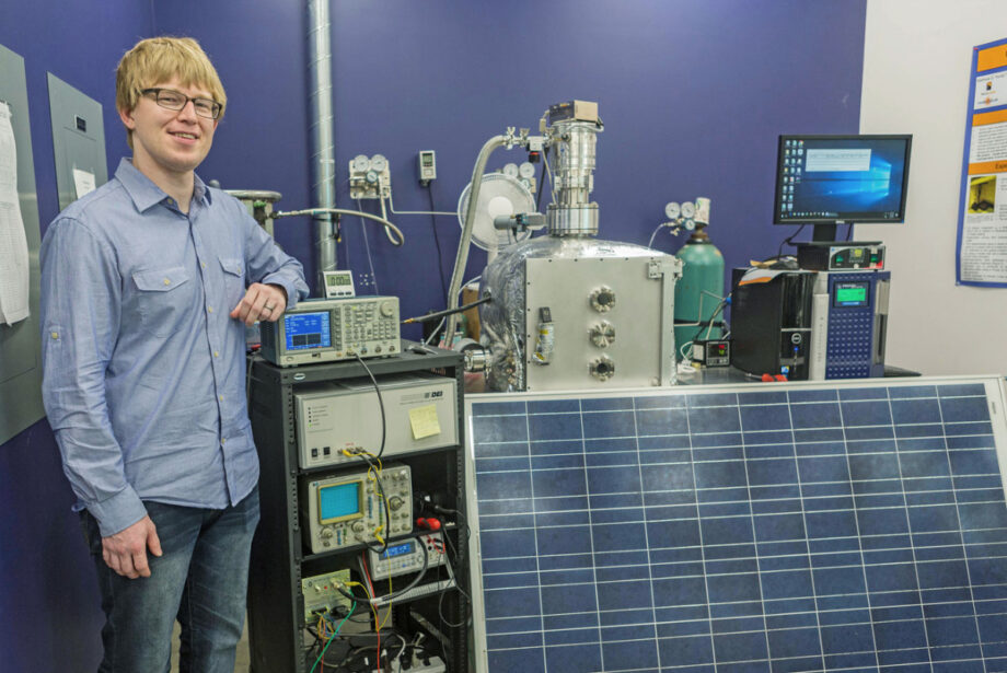 Douglas Hutchings, CEO of PicaSolar, a Fayetteville innovator in solar panel technology. PicaSolar took the top prize in the graduate division at the Governor’s Cup in 2013. The startup now has additional funding and nine employees.