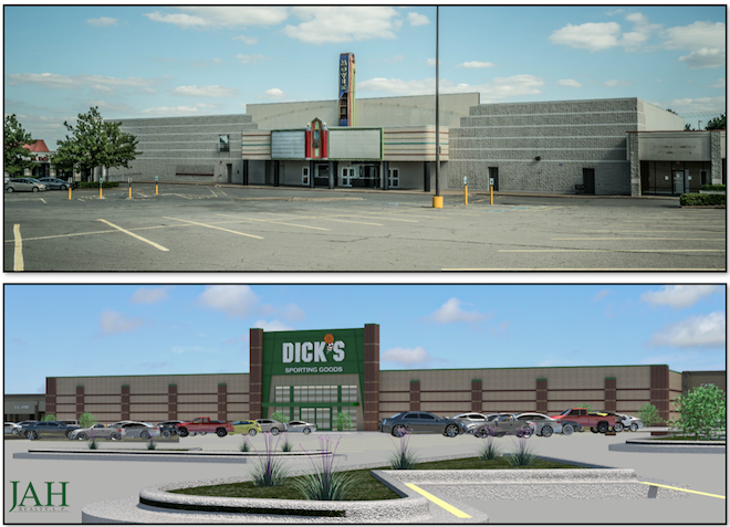A rendering of the Dick's Sporting Goods store planned for McCain Plaza in North Little Rock.