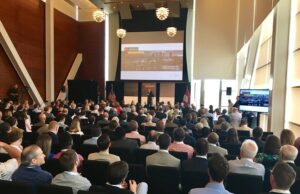 Gov. Asa Hutchinson speaks Thursday at the VC Fintech Accelerator's Demo Day at the Clinton Library in Little Rock.
&nbsp;