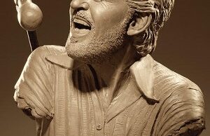 A clay bust of musician Levon Helm by artist Kevin Kresse.