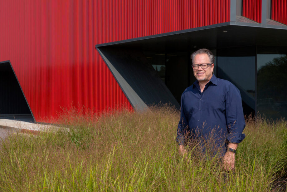 Marlon Blackwell stands in front of the Harvey Pediatric Clinic on Wednesday.