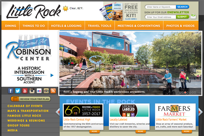 A screenshot of the current look of LittleRock.com's front page.