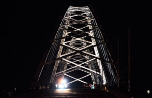 The Broadway Bridge, shown near its completion last winter.