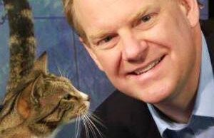 Tom Brannon and Joey the Garden Cat.