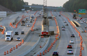 West Little Rock traffic navigates construction of the Big Rock exchange at the intersection of Interstates 430 and 630 in 2013.