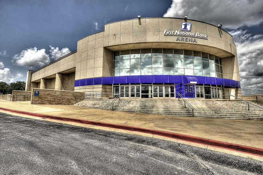 A rendering of the newly re-named "First National Bank Arena" at Arkansas State University in Jonesboro.