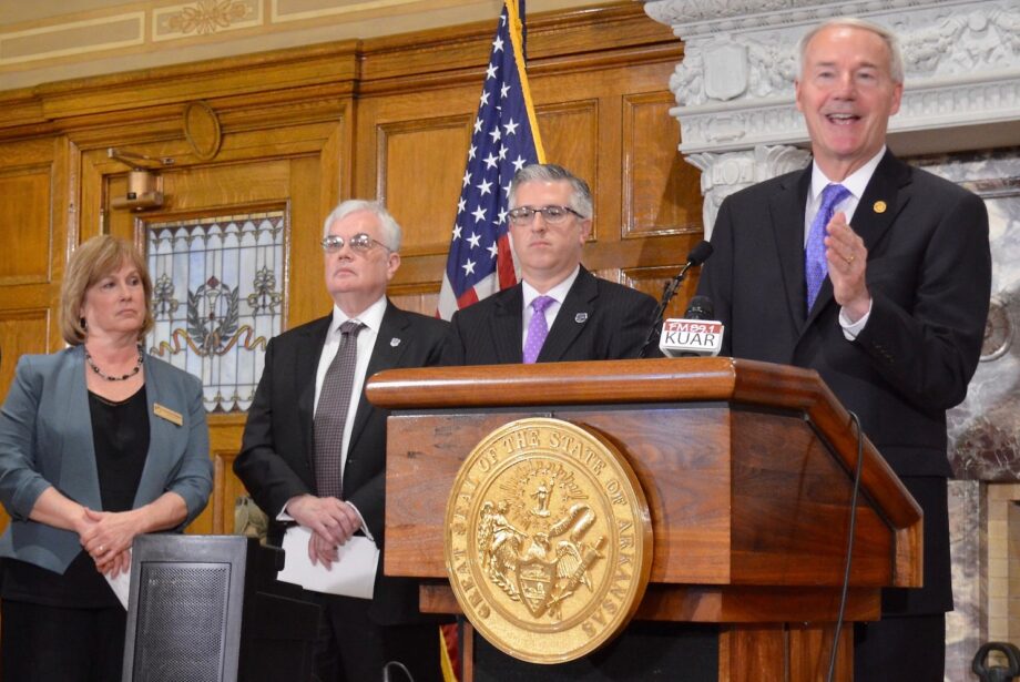 From left: Courtney Pledger, Stephen Addison, Houston Davis and Asa Hutchinson.